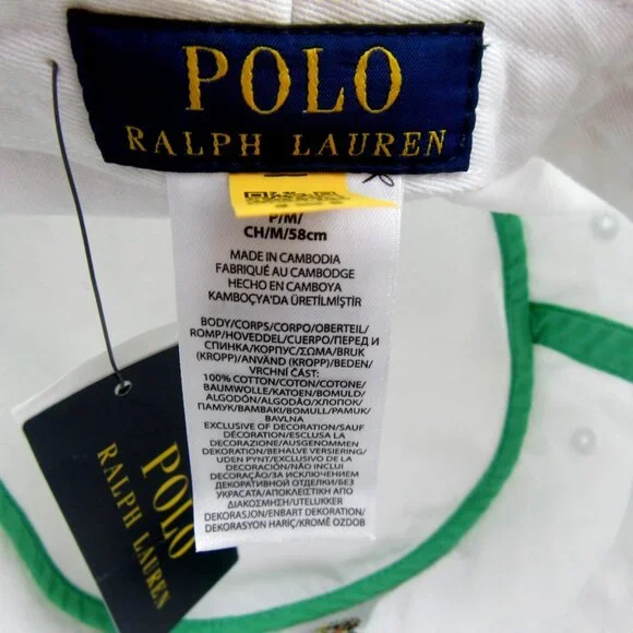 Polo Ralph Lauren Embroidered Bear Bucket Hat Adult Size S/M White NEW - Picture 9 of 11